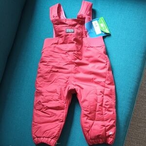 Patagonia Red Overalls with Adjustable Straps and Insulated Design